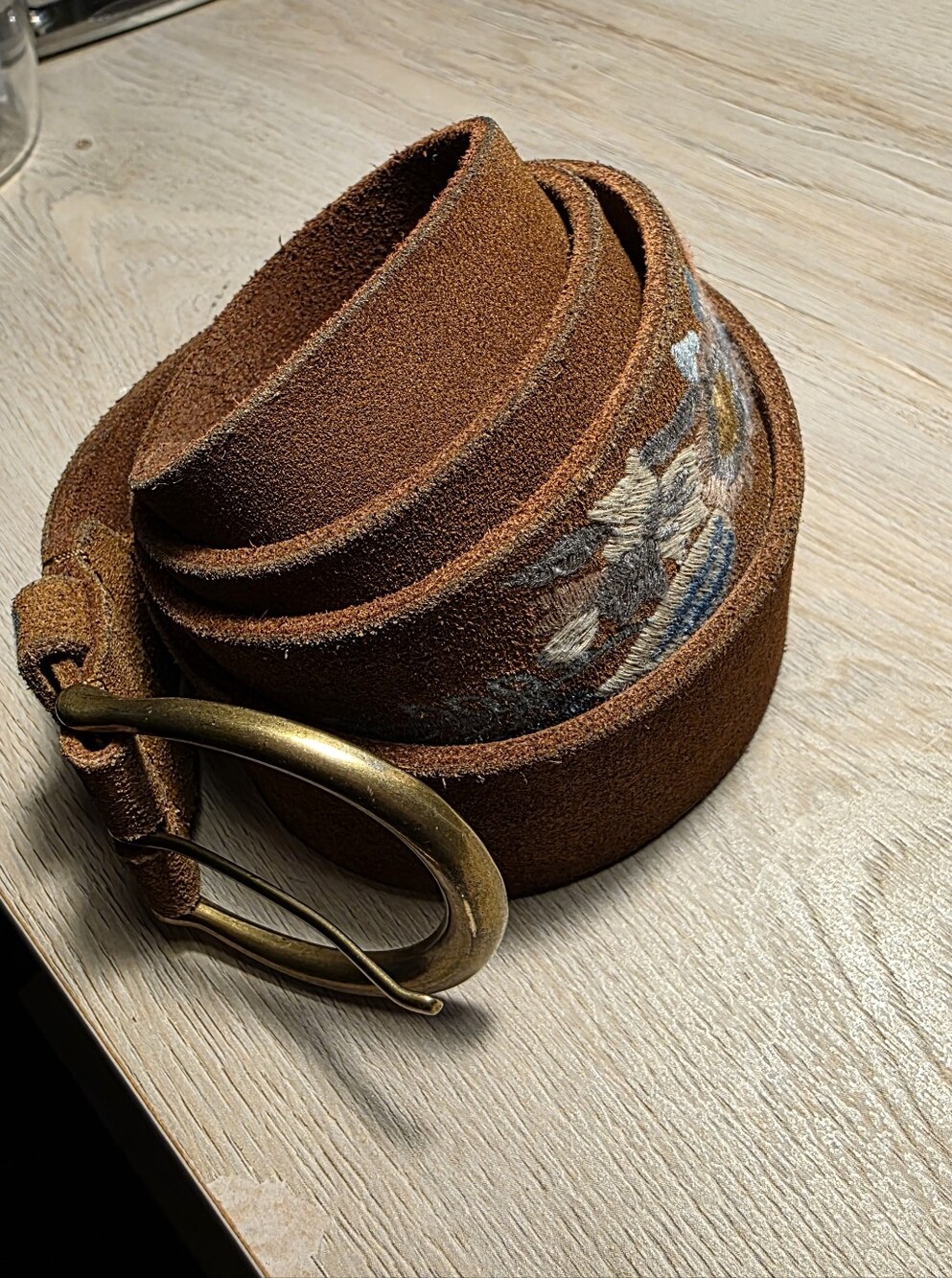 Lucky Brand Brown Suede Belt Strap Lg